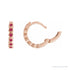 Sapphire Row Lab-Grown Gemstone Bezel Huggie Earrings - Ruby, 14K Rose Gold, 15 mm (view 3)