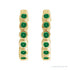 Sapphire Row Lab-Grown Gemstone Bezel Huggie Earrings - Emerald, 14K Yellow Gold, 15 mm (view 2)