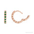 Sapphire Row Lab-Grown Gemstone Bezel Huggie Earrings - Emerald, 14K Rose Gold, 15 mm (view 3)