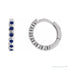 Sapphire Row Lab-Grown Gemstone Bezel Huggie Earrings - Blue Sapphire, Platinum, 15 mm