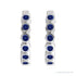Sapphire Row Lab-Grown Gemstone Bezel Huggie Earrings - Blue Sapphire, Platinum, 15 mm (view 2)