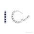 Sapphire Row Lab-Grown Gemstone Bezel Huggie Earrings - Blue Sapphire, Platinum, 15 mm (view 3)