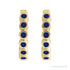 Sapphire Row Lab-Grown Gemstone Bezel Huggie Earrings - Blue Sapphire, 14K Yellow Gold, 15 mm (view 2)