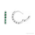 Sapphire Row Lab-Grown Gemstone Bezel Huggie Earrings - Emerald, Platinum, 15 mm (view 3)