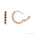 Sapphire Row Lab-Grown Gemstone Bezel Huggie Earrings - Blue Sapphire, 14K Rose Gold, 15 mm (view 3)