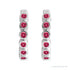 Sapphire Row Lab-Grown Gemstone Bezel Huggie Earrings - Ruby, 14K White Gold, 15 mm (view 2)