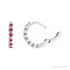 Sapphire Row Lab-Grown Gemstone Bezel Huggie Earrings - Ruby, 14K White Gold, 15 mm (view 3)