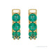 Sapphire Row Lab-Grown Gemstone Round Huggie Earrings - Emerald, 14K Yellow Gold (view 2)