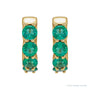 Sapphire Row Lab-Grown Gemstone Round Huggie Earrings - Emerald, 14K Yellow Gold (view 2)