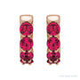 Sapphire Row Lab-Grown Gemstone Round Huggie Earrings - Ruby, 14K Rose Gold (view 2)