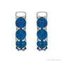 Sapphire Row Lab-Grown Gemstone Round Huggie Earrings - Blue Sapphire, Platinum (view 2)