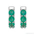 Sapphire Row Lab-Grown Gemstone Round Huggie Earrings - Emerald, 14K White Gold (view 2)