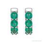 Sapphire Row Lab-Grown Gemstone Round Huggie Earrings - Emerald, 14K White Gold (view 2)