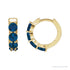 Sapphire Row Lab-Grown Gemstone Round Huggie Earrings - Blue Sapphire, 14K Yellow Gold