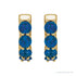 Sapphire Row Lab-Grown Gemstone Round Huggie Earrings - Blue Sapphire, 14K Yellow Gold (view 2)