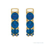 Sapphire Row Lab-Grown Gemstone Round Huggie Earrings - Blue Sapphire, 14K Yellow Gold (view 2)