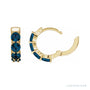 Sapphire Row Lab-Grown Gemstone Round Huggie Earrings - Blue Sapphire, 14K Yellow Gold (view 3)