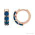 Sapphire Row Lab-Grown Gemstone Round Huggie Earrings - Blue Sapphire, 14K Rose Gold