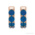 Sapphire Row Lab-Grown Gemstone Round Huggie Earrings - Blue Sapphire, 14K Rose Gold (view 2)