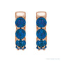 Sapphire Row Lab-Grown Gemstone Round Huggie Earrings - Blue Sapphire, 14K Rose Gold (view 2)