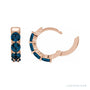 Sapphire Row Lab-Grown Gemstone Round Huggie Earrings - Blue Sapphire, 14K Rose Gold (view 3)