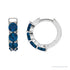 Sapphire Row Lab-Grown Gemstone Round Huggie Earrings - Blue Sapphire, 14K White Gold