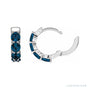Sapphire Row Lab-Grown Gemstone Round Huggie Earrings - Blue Sapphire, 14K White Gold (view 3)