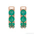 Sapphire Row Lab-Grown Gemstone Round Huggie Earrings - Emerald, 14K Rose Gold (view 2)