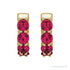 Sapphire Row Lab-Grown Gemstone Round Huggie Earrings - Ruby, 14K Yellow Gold (view 2)