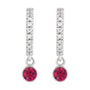 Sapphire Row Natural Gemstone & Diamond Pavé Hoop Earrings - Ruby, Platinum (view 2)