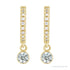 Sapphire Row Natural Gemstone & Diamond Pavé Hoop Earrings - White Sapphire, 14K Yellow Gold (view 2)