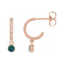 Sapphire Row Natural Gemstone & Diamond Pavé Hoop Earrings - Alexandrite, 14K Rose Gold