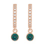Sapphire Row Natural Gemstone & Diamond Pavé Hoop Earrings - Alexandrite, 14K Rose Gold (view 2)