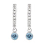 Sapphire Row Natural Gemstone & Diamond Pavé Hoop Earrings - Aquamarine, 14K White Gold (view 2)