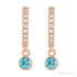 Sapphire Row Natural Gemstone & Diamond Pavé Hoop Earrings - Blue Zircon, 14K Rose Gold (view 2)