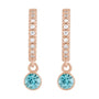 Sapphire Row Natural Gemstone & Diamond Pavé Hoop Earrings - Blue Zircon, 14K Rose Gold (view 2)