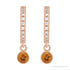 Sapphire Row Natural Gemstone & Diamond Pavé Hoop Earrings - Citrine, 14K Rose Gold (view 2)