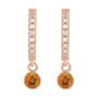 Sapphire Row Natural Gemstone & Diamond Pavé Hoop Earrings - Citrine, 14K Rose Gold (view 2)