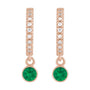 Sapphire Row Natural Gemstone & Diamond Pavé Hoop Earrings - Emerald, 14K Rose Gold (view 2)