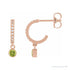Sapphire Row Natural Gemstone & Diamond Pavé Hoop Earrings - Peridot, 14K Rose Gold