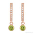 Sapphire Row Natural Gemstone & Diamond Pavé Hoop Earrings - Peridot, 14K Rose Gold (view 2)