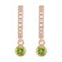 Sapphire Row Natural Gemstone & Diamond Pavé Hoop Earrings - Peridot, 14K Rose Gold (view 2)