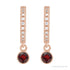 Sapphire Row Natural Gemstone & Diamond Pavé Hoop Earrings - Mozambique Garnet, 14K Rose Gold (view 2)