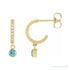 Sapphire Row Natural Gemstone & Diamond Pavé Hoop Earrings - Aquamarine, 14K Yellow Gold