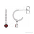 Sapphire Row Natural Gemstone & Diamond Pavé Hoop Earrings - Mozambique Garnet, Platinum