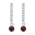 Sapphire Row Natural Gemstone & Diamond Pavé Hoop Earrings - Mozambique Garnet, Platinum (view 2)