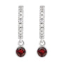 Sapphire Row Natural Gemstone & Diamond Pavé Hoop Earrings - Mozambique Garnet, Platinum (view 2)