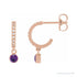 Sapphire Row Natural Gemstone & Diamond Pavé Hoop Earrings - Amethyst, 14K Rose Gold