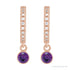 Sapphire Row Natural Gemstone & Diamond Pavé Hoop Earrings - Amethyst, 14K Rose Gold (view 2)