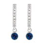 Sapphire Row Natural Gemstone & Diamond Pavé Hoop Earrings - Blue Sapphire, Platinum (view 2)